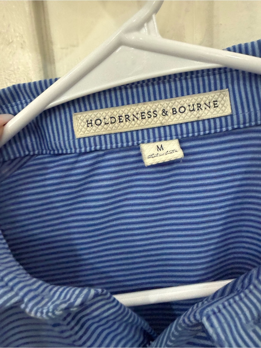 Holderness & Bourne Grandfather Golf Country Club Polo Mens M Blue Stripe Golf - Picture 3 of 4